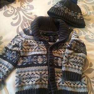 Boys cardigan and hat set